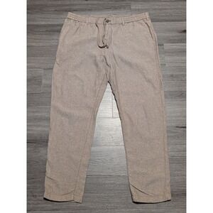 Banana Republic Men's Brown Linen Cotton Drawstring Athletic Fit Pant Size 38x32
